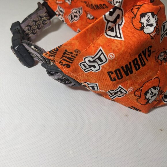 NEW- Homemade OSU Oklahoma State Cowboys Dog Bandana (12" x 8") Size L-XL - Picture 7 of 7